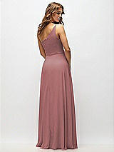 Alt View 3 Thumbnail - Rosewood One-Shoulder Chiffon Maxi Dress with Shirred Front Slit