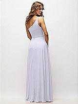 Alt View 3 Thumbnail - Silver Dove One-Shoulder Chiffon Maxi Dress with Shirred Front Slit