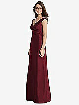 Side View Thumbnail - Cabernet Off-the-Shoulder Draped Wrap Maxi Dress with Pockets