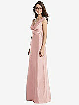 Side View Thumbnail - Rose Off-the-Shoulder Draped Wrap Maxi Dress with Pockets