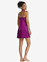 Rear View Thumbnail - Persian Plum Mini Stretch Satin Slip with Adjustable Straps - Kyle
