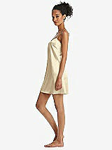 Side View Thumbnail - Banana Mini Stretch Satin Slip with Adjustable Straps - Kyle