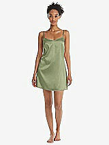 Front View Thumbnail - Kiwi Mini Stretch Satin Slip with Adjustable Straps - Kyle