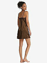 Rear View Thumbnail - Latte Mini Stretch Satin Slip with Adjustable Straps - Kyle