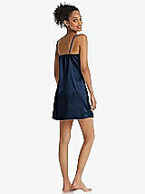 Rear View Thumbnail - Midnight Navy Mini Stretch Satin Slip with Adjustable Straps - Kyle