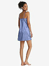 Rear View Thumbnail - Periwinkle - PANTONE Serenity Mini Stretch Satin Slip with Adjustable Straps - Kyle