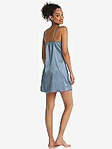 Rear View Thumbnail - Slate Mini Stretch Satin Slip with Adjustable Straps - Kyle