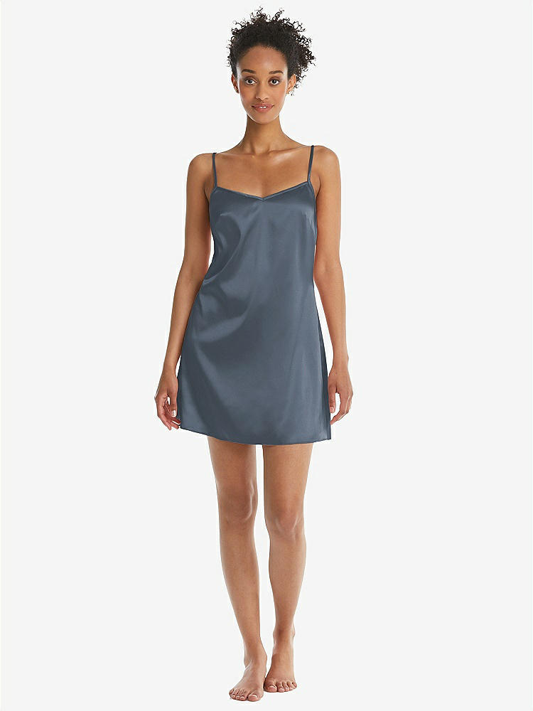 Front View - Silverstone Mini Stretch Satin Slip with Adjustable Straps - Kyle