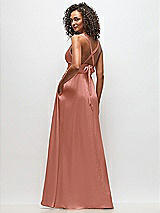 Alt View 4 Thumbnail - Desert Rose Deep V-Neck Shirred Skirt Maxi Dress with Convertible Straps
