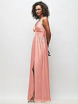 Alt View 3 Thumbnail - Rose Deep V-Neck Shirred Skirt Maxi Dress with Convertible Straps