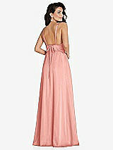 Rear View Thumbnail - Rose Deep V-Neck Shirred Skirt Maxi Dress with Convertible Straps