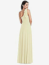 Alt View 3 Thumbnail - Butter Yellow Draped One-Shoulder Maxi Dress with Scarf Bow