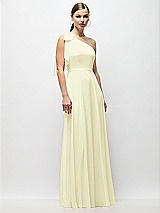 Alt View 4 Thumbnail - Butter Yellow Draped One-Shoulder Maxi Dress with Scarf Bow