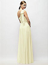 Alt View 6 Thumbnail - Butter Yellow Draped One-Shoulder Maxi Dress with Scarf Bow
