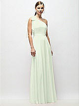 Alt View 4 Thumbnail - Mint Green Draped One-Shoulder Maxi Dress with Scarf Bow