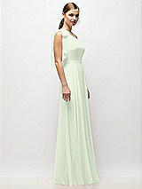 Alt View 5 Thumbnail - Mint Green Draped One-Shoulder Maxi Dress with Scarf Bow