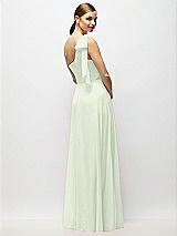 Alt View 6 Thumbnail - Mint Green Draped One-Shoulder Maxi Dress with Scarf Bow