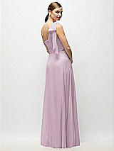 Alt View 6 Thumbnail - Suede Rose Draped One-Shoulder Maxi Dress with Scarf Bow