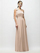 Alt View 4 Thumbnail - Topaz Draped One-Shoulder Maxi Dress with Scarf Bow