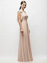 Alt View 5 Thumbnail - Topaz Draped One-Shoulder Maxi Dress with Scarf Bow