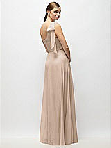 Alt View 6 Thumbnail - Topaz Draped One-Shoulder Maxi Dress with Scarf Bow