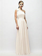 Alt View 4 Thumbnail - Oat Draped One-Shoulder Maxi Dress with Scarf Bow