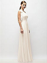 Alt View 5 Thumbnail - Oat Draped One-Shoulder Maxi Dress with Scarf Bow