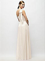 Alt View 6 Thumbnail - Oat Draped One-Shoulder Maxi Dress with Scarf Bow