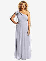 Front View Thumbnail - Silver Dove Draped One-Shoulder Maxi Dress with Scarf Bow