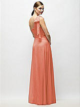 Alt View 6 Thumbnail - Terracotta Copper Draped One-Shoulder Maxi Dress with Scarf Bow