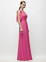 Alt View 5 Thumbnail - Tea Rose Draped One-Shoulder Maxi Dress with Scarf Bow