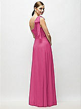 Alt View 6 Thumbnail - Tea Rose Draped One-Shoulder Maxi Dress with Scarf Bow