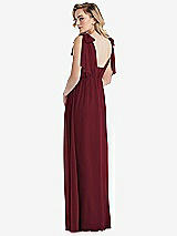 Alt View 2 Thumbnail - Cabernet Empire Waist Shirred Skirt Convertible Sash Tie Maxi Dress