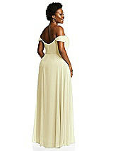 Alt View 3 Thumbnail - Butter Yellow Off-the-Shoulder Basque Neck Maxi Dress with Flounce Sleeves