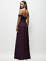 Alt View 6 Thumbnail - Deep Plum Off-the-Shoulder Basque Neck Maxi Dress with Flounce Sleeves