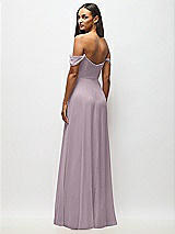 Alt View 6 Thumbnail - Lilac Dusk Off-the-Shoulder Basque Neck Maxi Dress with Flounce Sleeves