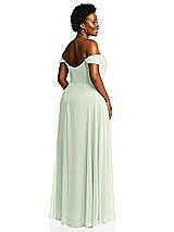 Alt View 3 Thumbnail - Mint Green Off-the-Shoulder Basque Neck Maxi Dress with Flounce Sleeves