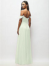 Alt View 6 Thumbnail - Mint Green Off-the-Shoulder Basque Neck Maxi Dress with Flounce Sleeves