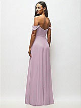Alt View 6 Thumbnail - Suede Rose Off-the-Shoulder Basque Neck Maxi Dress with Flounce Sleeves