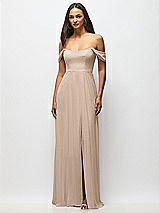Alt View 4 Thumbnail - Topaz Off-the-Shoulder Basque Neck Maxi Dress with Flounce Sleeves