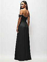 Alt View 6 Thumbnail - Black Off-the-Shoulder Basque Neck Maxi Dress with Flounce Sleeves