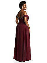 Alt View 3 Thumbnail - Cabernet Off-the-Shoulder Basque Neck Maxi Dress with Flounce Sleeves