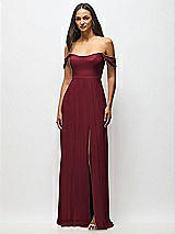 Alt View 4 Thumbnail - Cabernet Off-the-Shoulder Basque Neck Maxi Dress with Flounce Sleeves