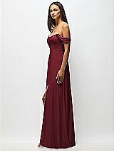 Alt View 5 Thumbnail - Cabernet Off-the-Shoulder Basque Neck Maxi Dress with Flounce Sleeves