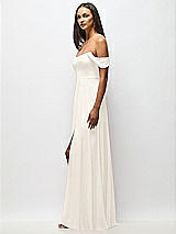 Alt View 5 Thumbnail - Ivory Off-the-Shoulder Basque Neck Maxi Dress with Flounce Sleeves