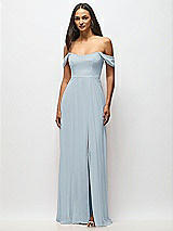 Alt View 4 Thumbnail - Mist Off-the-Shoulder Basque Neck Maxi Dress with Flounce Sleeves