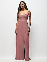 Alt View 4 Thumbnail - Rosewood Off-the-Shoulder Basque Neck Maxi Dress with Flounce Sleeves