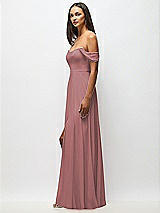 Alt View 5 Thumbnail - Rosewood Off-the-Shoulder Basque Neck Maxi Dress with Flounce Sleeves