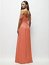 Alt View 6 Thumbnail - Terracotta Copper Off-the-Shoulder Basque Neck Maxi Dress with Flounce Sleeves