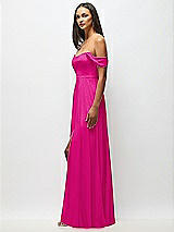 Alt View 5 Thumbnail - Think Pink Off-the-Shoulder Basque Neck Maxi Dress with Flounce Sleeves